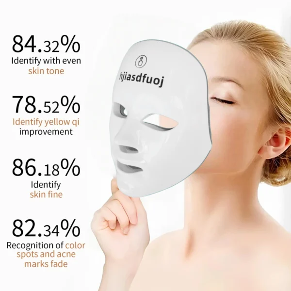 h j i asdfuo j        ——Red Light Therapy Mask for Face, 7+1 Colors LED Facial Skin Care Mask At Home, USB Rechargeable. Portable