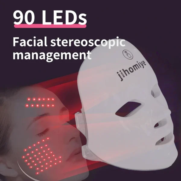 j i homi ye         ——Red Light Therapy Mask for Face, 7+1 Colors LED Facial Skin Care Mask At Home, USB Rechargeable. Portable
