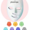 j i homi ye         ——Red Light Therapy Mask for Face, 7+1 Colors LED Facial Skin Care Mask At Home, USB Rechargeable. Portable