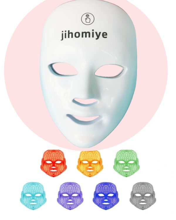 j i homi ye         ——Red Light Therapy Mask for Face, 7+1 Colors LED Facial Skin Care Mask At Home, USB Rechargeable. Portable