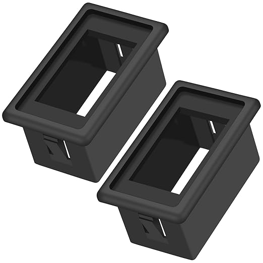 Black Plastic Single Rocker Switch Panel Holder, 1‑Slot Toggle Switch Mounting Housing for Car, 4X4, SUV, ATV, UTV, Marine Boat, 2‑Pack
