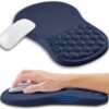 1 Ergonomic Memory Foam Wrist Rest Mouse Pad β 12Γ8" Black, Non-Slip PU Base Dark Blue