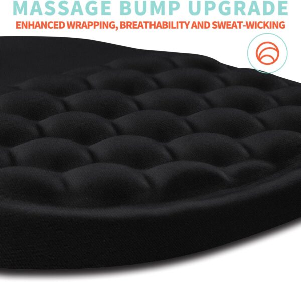 3 Ergonomic Memory Foam Wrist Rest Mouse Pad β 12Γ8" Black, Non-Slip PU Base Black