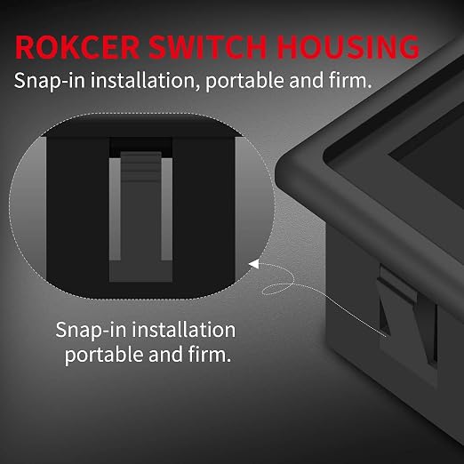Black Plastic Single Rocker Switch Panel Holder, 1‑Slot Toggle Switch Mounting Housing for Car, 4X4, SUV, ATV, UTV, Marine Boat, 2‑Pack