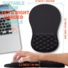 5 Ergonomic Memory Foam Wrist Rest Mouse Pad β 12Γ8" Black, Non-Slip PU Base Black