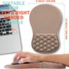 Ergonomic Memory Foam Wrist Rest Mouse Pad – 12×8" Black, Non-Slip PU Base   Sand Color