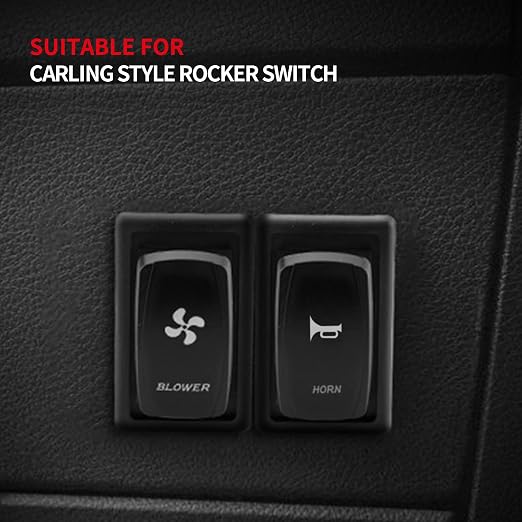 Black Plastic Single Rocker Switch Panel Holder, 1‑Slot Toggle Switch Mounting Housing for Car, 4X4, SUV, ATV, UTV, Marine Boat, 2‑Pack