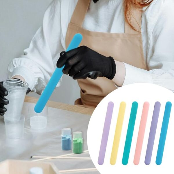 6 PCS Reusable Silicone Stirring Stick, Silicones Stirrings Sticks